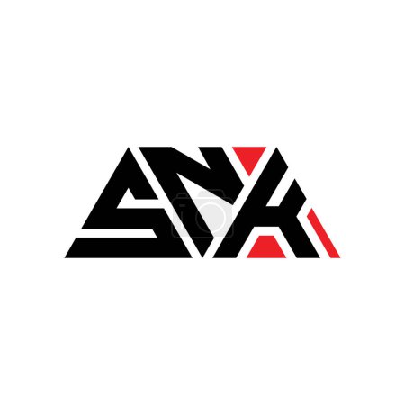 Ilustración de Diseño del logotipo de la letra del triángulo SNK con forma de triángulo. Diseño del logotipo del triángulo SNK monograma. SNK triángulo vector logotipo plantilla con color rojo. Logo triangular SNK Logotipo simple, elegante y lujoso. SNK - Imagen libre de derechos