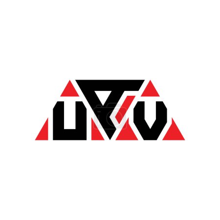 Illustration for UAV triangle letter logo design with triangle shape. UAV triangle logo design monogram. UAV triangle vector logo template with red color. UAV triangular logo Simple, Elegant, and Luxurious Logo. UAV - Royalty Free Image