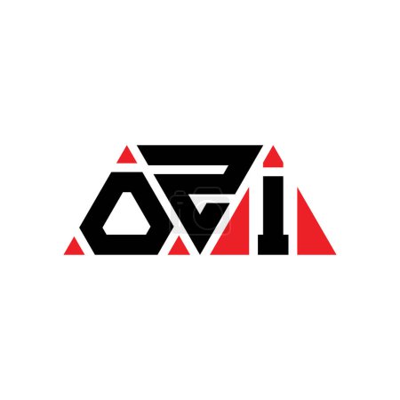 Téléchargez les illustrations : OZI triangle lettre logo design avec forme de triangle. OZI logo triangle design monogramme. Modèle de logo vectoriel triangle OZI avec couleur rouge. Logo triangulaire OZI Logo simple, élégant et luxueux. OZI - en licence libre de droit