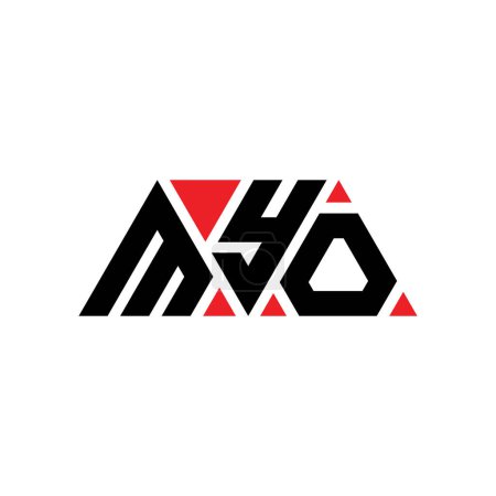 Ilustración de Diseño del logotipo de letra triángulo MYO con forma de triángulo. Monograma de diseño del logotipo del triángulo MYO. Plantilla de logotipo de vector de triángulo MYO con color rojo. Logo triangular MYO Logotipo simple, elegante y lujoso. MYO - Imagen libre de derechos