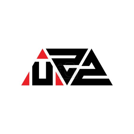 Illustration for UZZ triangle letter logo design with triangle shape. UZZ triangle logo design monogram. UZZ triangle vector logo template with red color. UZZ triangular logo Simple, Elegant, and Luxurious Logo. UZZ - Royalty Free Image