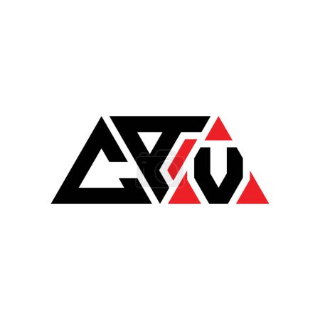 Ilustración de Diseño del logotipo de la letra del triángulo CAV con forma de triángulo. Diseño del logotipo del triángulo CAV monograma. Plantilla de logotipo de vector triangular CAV con color rojo. Logo triangular CAV Logotipo simple, elegante y lujoso. CAV - Imagen libre de derechos