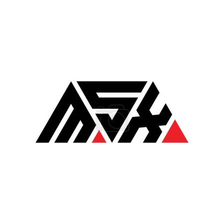 Ilustración de Diseño del logotipo de letra de triángulo MSX con forma de triángulo. Diseño del logotipo del triángulo MSX monograma. Plantilla de logotipo de vector triangular MSX con color rojo. Logo triangular MSX Logotipo simple, elegante y lujoso. MSX - Imagen libre de derechos