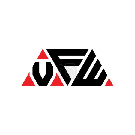 Ilustración de Diseño del logotipo de la letra del triángulo VFW con forma de triángulo. Monograma de diseño del logotipo del triángulo VFW. Plantilla de logotipo de vector de triángulo VFW con color rojo. Logotipo triangular VFW Logotipo simple, elegante y lujoso. VFW - Imagen libre de derechos