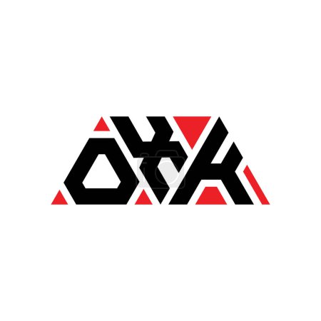 Téléchargez les illustrations : OXK triangle lettre logo design avec forme de triangle. OXK logo triangle design monogramme. Modèle de logo vectoriel triangle OXK avec couleur rouge. Logo triangulaire OXK Logo simple, élégant et luxueux. OXK - en licence libre de droit