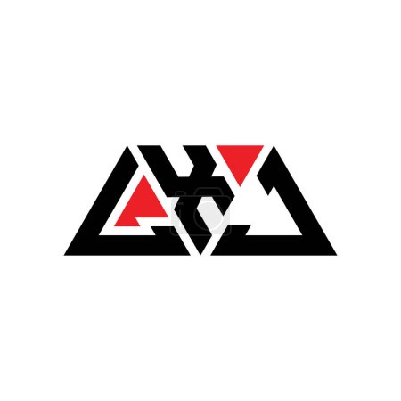 Illustration for LXJ triangle letter logo design with triangle shape. LXJ triangle logo design monogram. LXJ triangle vector logo template with red color. LXJ triangular logo Simple, Elegant, and Luxurious Logo. LXJ - Royalty Free Image
