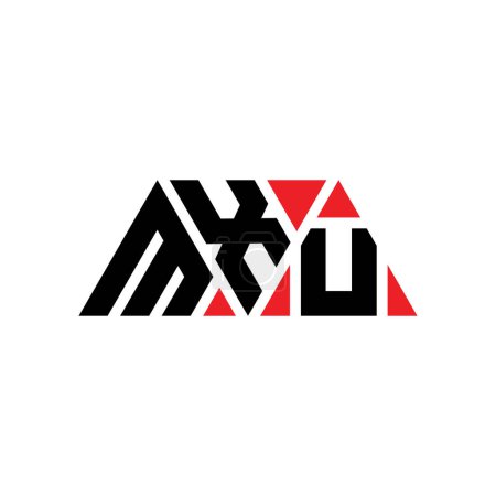 Ilustración de Diseño del logotipo de la letra del triángulo MXU con forma de triángulo. Monograma de diseño del logotipo del triángulo MXU. Plantilla de logotipo de vector de triángulo MXU con color rojo. Logotipo triangular MXU Logotipo simple, elegante y lujoso. MXU - Imagen libre de derechos
