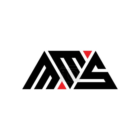 Ilustración de Diseño del logotipo de la letra del triángulo MMS con forma de triángulo. Monograma de diseño del logotipo del triángulo MMS. Plantilla de logotipo de vector de triángulo MMS con color rojo. Logotipo triangular MMS Logotipo simple, elegante y lujoso. MMS - Imagen libre de derechos