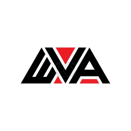 Illustration for WVA triangle letter logo design with triangle shape. WVA triangle logo design monogram. WVA triangle vector logo template with red color. WVA triangular logo Simple, Elegant, and Luxurious Logo. WVA - Royalty Free Image