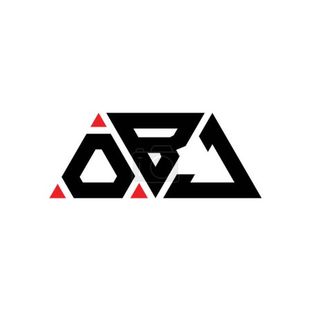 Ilustración de Diseño del logotipo de letra de triángulo OBJ con forma de triángulo. Diseño del logotipo del triángulo OBJ monograma. Plantilla de logotipo de vector de triángulo OBJ con color rojo. Logo triangular OBJ Logotipo simple, elegante y lujoso. OBJ - Imagen libre de derechos