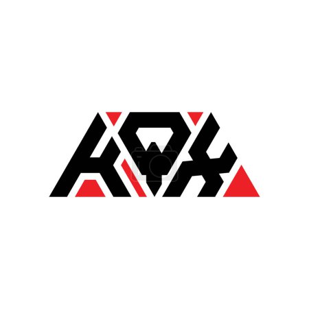 Illustration for KQX triangle letter logo design with triangle shape. KQX triangle logo design monogram. KQX triangle vector logo template with red color. KQX triangular logo Simple, Elegant, and Luxurious Logo. KQX - Royalty Free Image