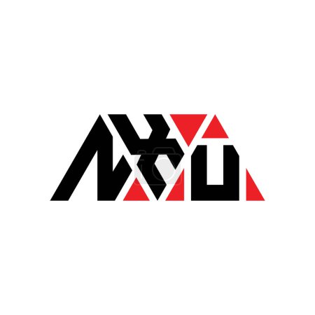 Illustration for NXU triangle letter logo design with triangle shape. NXU triangle logo design monogram. NXU triangle vector logo template with red color. NXU triangular logo Simple, Elegant, and Luxurious Logo. NXU - Royalty Free Image