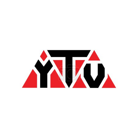 Illustration for YTV triangle letter logo design with triangle shape. YTV triangle logo design monogram. YTV triangle vector logo template with red color. YTV triangular logo Simple, Elegant, and Luxurious Logo. YTV - Royalty Free Image