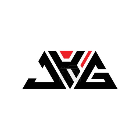 Ilustración de Diseño del logotipo de letra de triángulo JKG con forma de triángulo. Monograma de diseño del logotipo del triángulo JKG. Plantilla de logotipo de vector de triángulo JKG con color rojo. Logotipo triangular JKG Logotipo simple, elegante y lujoso. JKG - Imagen libre de derechos