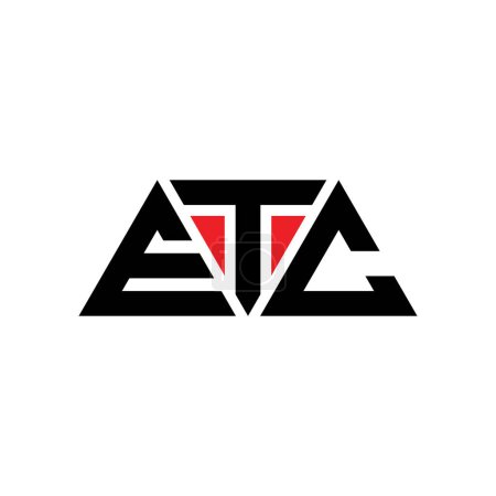 Ilustración de Diseño del logotipo de letra de triángulo ETC con forma de triángulo. Diseño del logotipo del triángulo ETC monograma. Plantilla de logotipo de vector triangular ETC con color rojo. Logo triangular ETC Logotipo simple, elegante y lujoso. CTE - Imagen libre de derechos