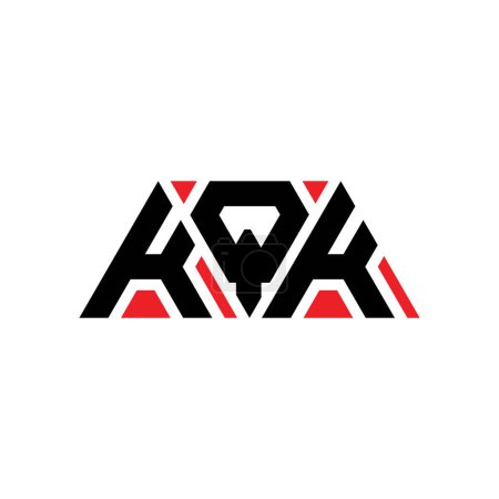 Illustration for KQK triangle letter logo design with triangle shape. KQK triangle logo design monogram. KQK triangle vector logo template with red color. KQK triangular logo Simple, Elegant, and Luxurious Logo. KQK - Royalty Free Image