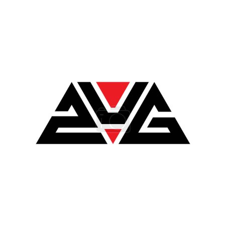 Ilustración de Diseño del logotipo de la letra del triángulo ZUG con forma de triángulo. Monograma de diseño del logotipo del triángulo ZUG. Plantilla de logotipo de vector de triángulo ZUG con color rojo. Logotipo triangular ZUG Logotipo simple, elegante y lujoso. ZUG - Imagen libre de derechos