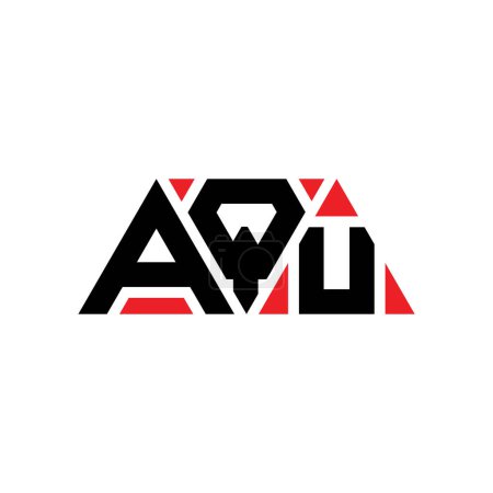Ilustración de Diseño del logotipo de la letra del triángulo AQU con forma de triángulo. Monograma de diseño del logotipo del triángulo AQU. Plantilla de logotipo de vector de triángulo AQU con color rojo. Logotipo triangular AQU Logotipo simple, elegante y lujoso. AQU - Imagen libre de derechos