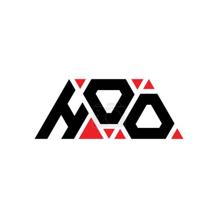 Illustration for HOO triangle letter logo design with triangle shape. HOO triangle logo design monogram. HOO triangle vector logo template with red color. HOO triangular logo Simple, Elegant, and Luxurious Logo. HOO - Royalty Free Image