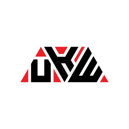Ilustración de Diseño del logotipo de la letra del triángulo UKW con forma de triángulo. Monograma de diseño del logotipo del triángulo UKW. Plantilla de logotipo de vector de triángulo UKW con color rojo. Logotipo triangular del Reino Unido Logotipo simple, elegante y lujoso. UKW - Imagen libre de derechos