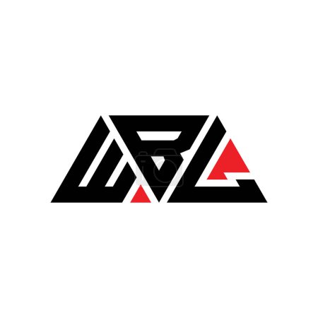 Ilustración de Diseño del logotipo de letra triangular WBL con forma de triángulo. Monograma de diseño del logotipo del triángulo WBL. Plantilla de logotipo de vector de triángulo WBL con color rojo. Logotipo triangular WBL Logotipo simple, elegante y lujoso. WBL - Imagen libre de derechos