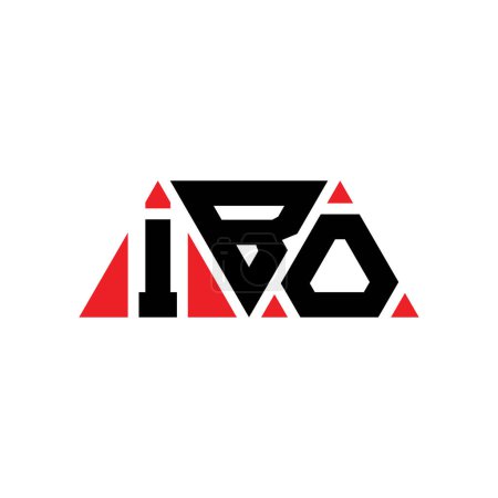 Téléchargez les illustrations : IBO triangle lettre logo design avec forme de triangle. Monogramme IBO logo triangle design. Modèle de logo vectoriel triangle IBO avec couleur rouge. Logo triangulaire IBO Logo simple, élégant et luxueux. IBO - en licence libre de droit