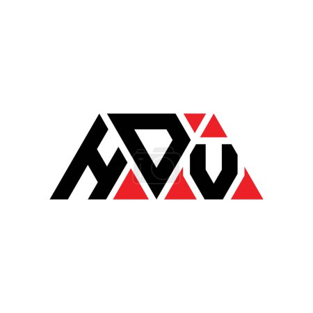Ilustración de Diseño del logotipo de la letra del triángulo HDV con forma de triángulo. Diseño del logotipo del triángulo HDV monograma. Plantilla de logotipo de vector triangular HDV con color rojo. Logo triangular HDV Logotipo simple, elegante y lujoso. HDV - Imagen libre de derechos
