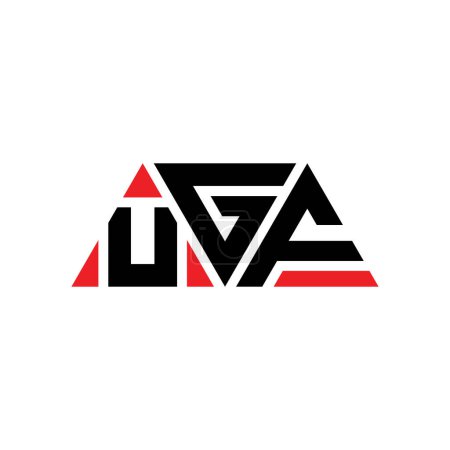 Ilustración de Diseño del logotipo de la letra del triángulo UGF con forma de triángulo. Monograma de diseño del logotipo del triángulo UGF. Plantilla de logotipo de vector de triángulo UGF con color rojo. Logotipo triangular UGF Logotipo simple, elegante y lujoso. UGF - Imagen libre de derechos