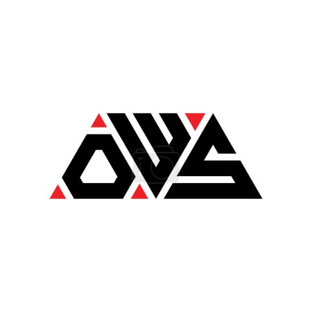 Illustration for OWS triangle letter logo design with triangle shape. OWS triangle logo design monogram. OWS triangle vector logo template with red color. OWS triangular logo Simple, Elegant, and Luxurious Logo. OWS - Royalty Free Image