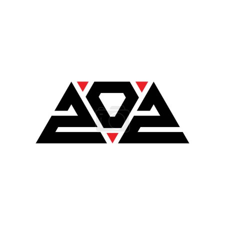 Téléchargez les illustrations : ZOZ triangle lettre logo design avec forme de triangle. ZOZ logo triangle design monogramme. Modèle de logo vectoriel triangle ZOZ avec couleur rouge. Logo triangulaire ZOZ Logo simple, élégant et luxueux. ZOZ - en licence libre de droit