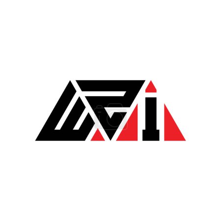Ilustración de Diseño del logotipo de letra de triángulo WZI con forma de triángulo. Monograma de diseño del logotipo del triángulo WZI. Plantilla de logotipo de vector de triángulo WZI con color rojo. Logotipo triangular WZI Logotipo simple, elegante y lujoso. WZI - Imagen libre de derechos
