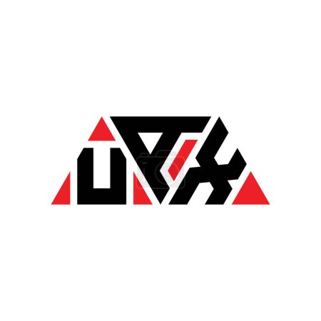 Illustration for UAX triangle letter logo design with triangle shape. UAX triangle logo design monogram. UAX triangle vector logo template with red color. UAX triangular logo Simple, Elegant, and Luxurious Logo. UAX - Royalty Free Image