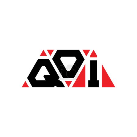 Illustration for QOI triangle letter logo design with triangle shape. QOI triangle logo design monogram. QOI triangle vector logo template with red color. QOI triangular logo Simple, Elegant, and Luxurious Logo. QOI - Royalty Free Image