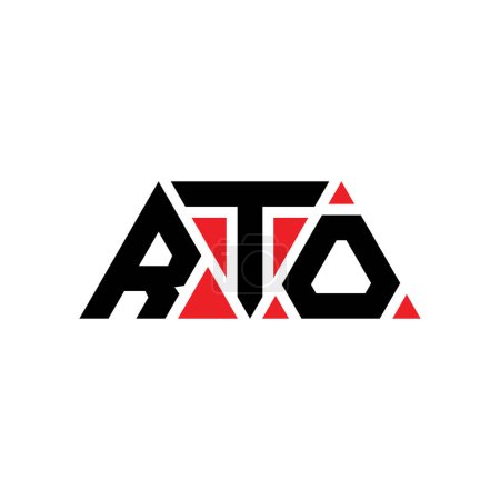 Ilustración de Diseño del logotipo de la letra del triángulo RTO con forma de triángulo. Diseño del logotipo del triángulo RTO monograma. Plantilla de logotipo de vector triangular RTO con color rojo. Logotipo triangular RTO Logotipo simple, elegante y lujoso. RTO - Imagen libre de derechos