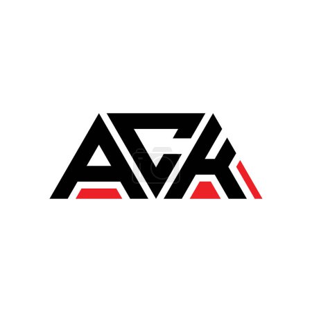 Ilustración de Diseño del logotipo de la letra del triángulo ACK con forma de triángulo. Diseño del logotipo del triángulo ACK monograma. Plantilla de logotipo de triángulo ACK con color rojo. Logo triangular ACK Logotipo simple, elegante y lujoso. ¡Vamos! - Imagen libre de derechos