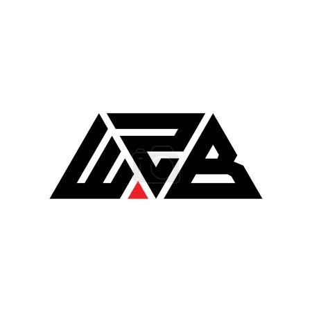 Ilustración de Diseño del logotipo de letra de triángulo WZB con forma de triángulo. Monograma de diseño del logotipo del triángulo WZB. Plantilla de logotipo de vector de triángulo WZB con color rojo. Logotipo triangular WZB Logotipo simple, elegante y lujoso. WZB - Imagen libre de derechos