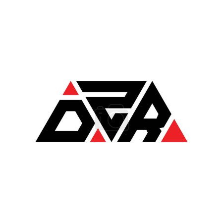 Ilustración de Diseño del logotipo de letra de triángulo DZR con forma de triángulo. Monograma de diseño del logotipo del triángulo DZR. Plantilla de logotipo de vector de triángulo DZR con color rojo. Logotipo triangular DZR Logotipo simple, elegante y lujoso. DZR - Imagen libre de derechos