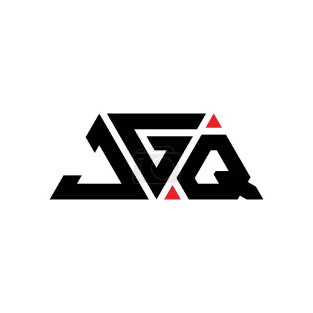 Illustration for JGQ triangle letter logo design with triangle shape. JGQ triangle logo design monogram. JGQ triangle vector logo template with red color. JGQ triangular logo Simple, Elegant, and Luxurious Logo. JGQ - Royalty Free Image