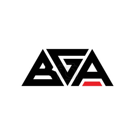 Illustration for BGA triangle letter logo design with triangle shape. BGA triangle logo design monogram. BGA triangle vector logo template with red color. BGA triangular logo Simple, Elegant, and Luxurious Logo. BGA - Royalty Free Image