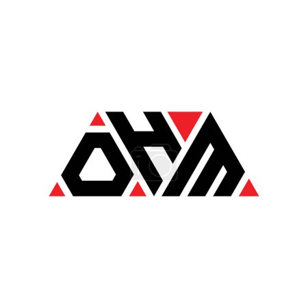 Téléchargez les illustrations : OHM triangle lettre logo design avec forme de triangle. OHM triangle logo design monogramme. Modèle de logo vectoriel triangle OHM avec couleur rouge. Logo triangulaire OHM Logo simple, élégant et luxueux. OHM - en licence libre de droit