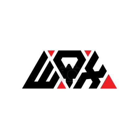 Ilustración de Diseño del logotipo de letra de triángulo WQX con forma de triángulo. Monograma de diseño del logotipo del triángulo WQX. Plantilla de logotipo de vector de triángulo WQX con color rojo. Logotipo triangular WQX Logotipo simple, elegante y lujoso. WQX - Imagen libre de derechos