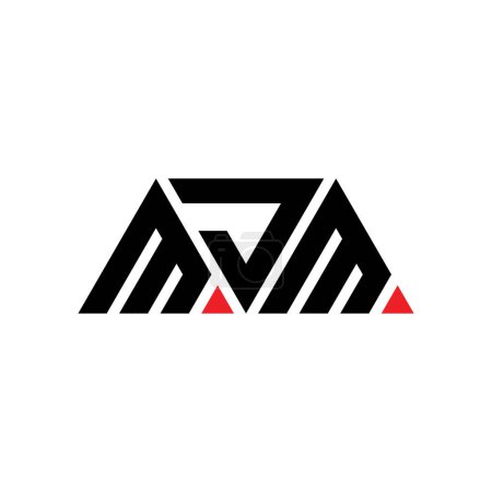 Ilustración de Diseño del logotipo de la letra del triángulo MJM con forma de triángulo. Monograma de diseño del logotipo del triángulo MJM. Plantilla de logotipo de vector de triángulo MJM con color rojo. Logo triangular MJM Logotipo simple, elegante y lujoso. MJM - Imagen libre de derechos