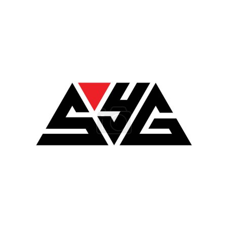 Ilustración de Diseño de logotipo de letra triangular SYG con forma de triángulo. Diseño del logotipo del triángulo SYG monograma. Plantilla de logotipo de triángulo SYG con color rojo. Logo triangular SYG Logotipo simple, elegante y lujoso. SYG - Imagen libre de derechos