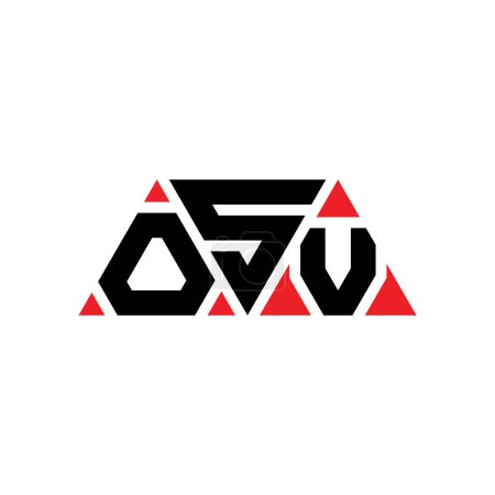 Téléchargez les illustrations : OSV lettre triangle logo design avec forme de triangle. Monogramme OSV logo triangle design. Modèle de logo vectoriel triangle OSV avec couleur rouge. Logo triangulaire OSV Logo simple, élégant et luxueux. OSV - en licence libre de droit