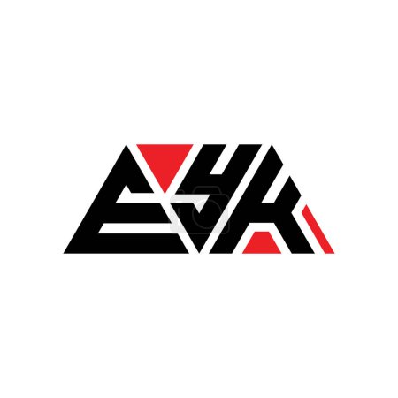 Ilustración de Diseño del logotipo de la letra del triángulo EYK con forma de triángulo. Monograma de diseño del logotipo del triángulo EYK. Plantilla de logotipo de vector de triángulo EYK con color rojo. Logotipo triangular EYK Logotipo simple, elegante y lujoso. EYK - Imagen libre de derechos