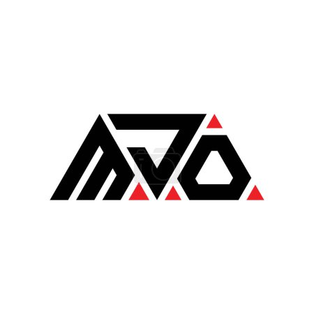 Ilustración de Diseño del logotipo de la letra del triángulo MJO con forma de triángulo. Monograma de diseño del logotipo del triángulo MJO. Plantilla de logotipo de vector de triángulo MJO con color rojo. Logotipo triangular MJO Logotipo simple, elegante y lujoso. MJO - Imagen libre de derechos