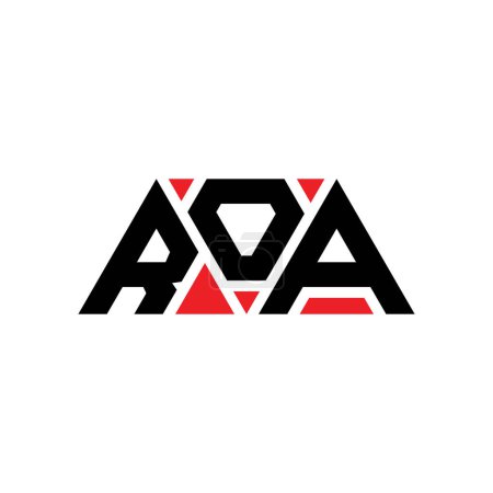 Ilustración de Diseño del logotipo de la letra del triángulo ROA con forma de triángulo. Diseño del logotipo del triángulo ROA monograma. Plantilla de logotipo de vector de triángulo ROA con color rojo. Logo triangular ROA Logotipo simple, elegante y lujoso. ROA - Imagen libre de derechos