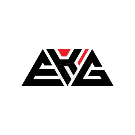 Illustration for EKG triangle letter logo design with triangle shape. EKG triangle logo design monogram. EKG triangle vector logo template with red color. EKG triangular logo Simple, Elegant, and Luxurious Logo. EKG - Royalty Free Image