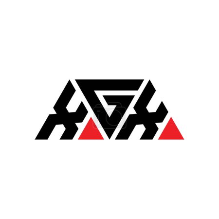 Ilustración de Diseño del logotipo de letra triangular XGX con forma de triángulo. Monograma de diseño del logotipo del triángulo XGX. XGX triángulo vector logotipo plantilla con color rojo. Logo triangular XGX Logotipo simple, elegante y lujoso. XGX - Imagen libre de derechos