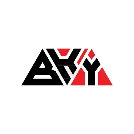 Ilustración de Diseño del logotipo de letra de triángulo BKY con forma de triángulo. Monograma de diseño del logotipo del triángulo BKY. Plantilla de logotipo de vector triangular BKY con color rojo. Logotipo triangular BKY Logotipo simple, elegante y lujoso. BKY. - Imagen libre de derechos